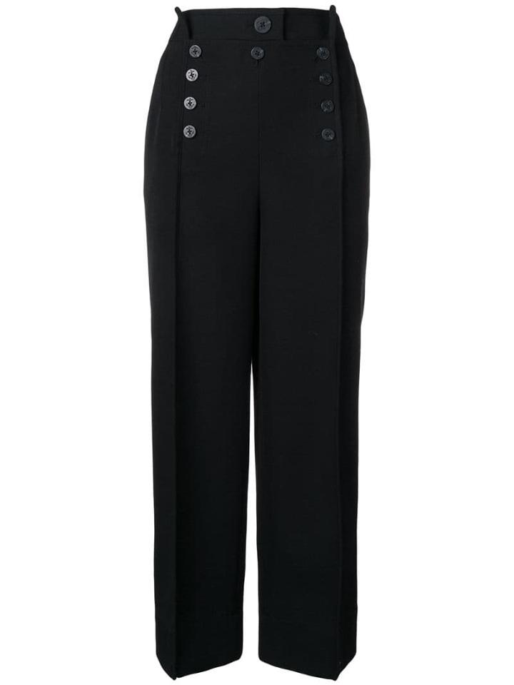 3.1 Phillip Lim Straight Leg Wool Trouser - Black