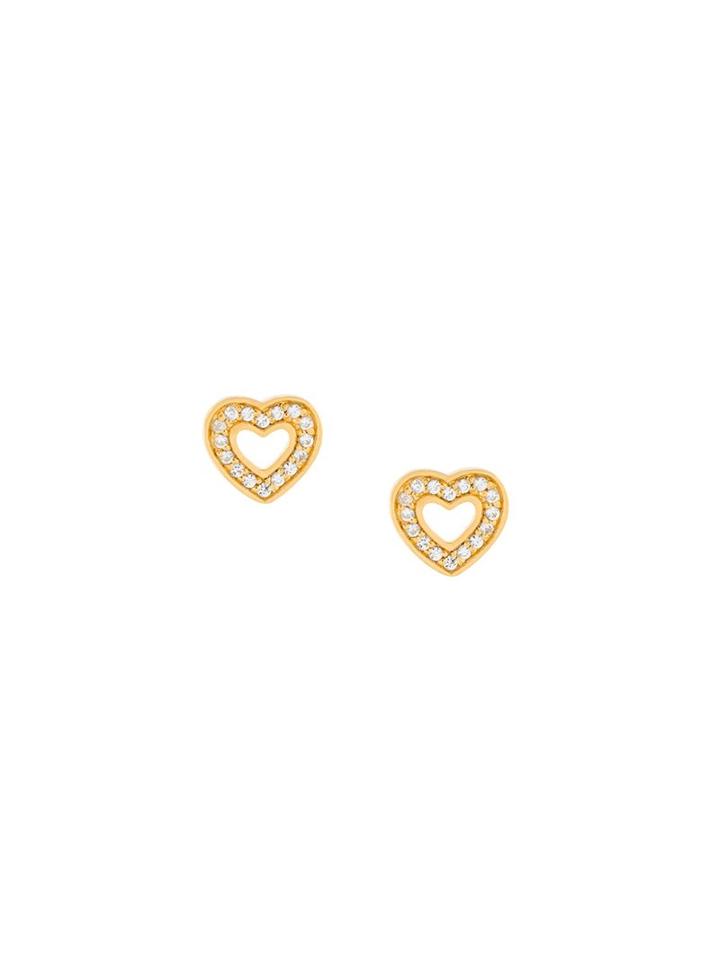 Astley Clarke 'mini Heart Biography' Stud Earrings, Women's, Metallic