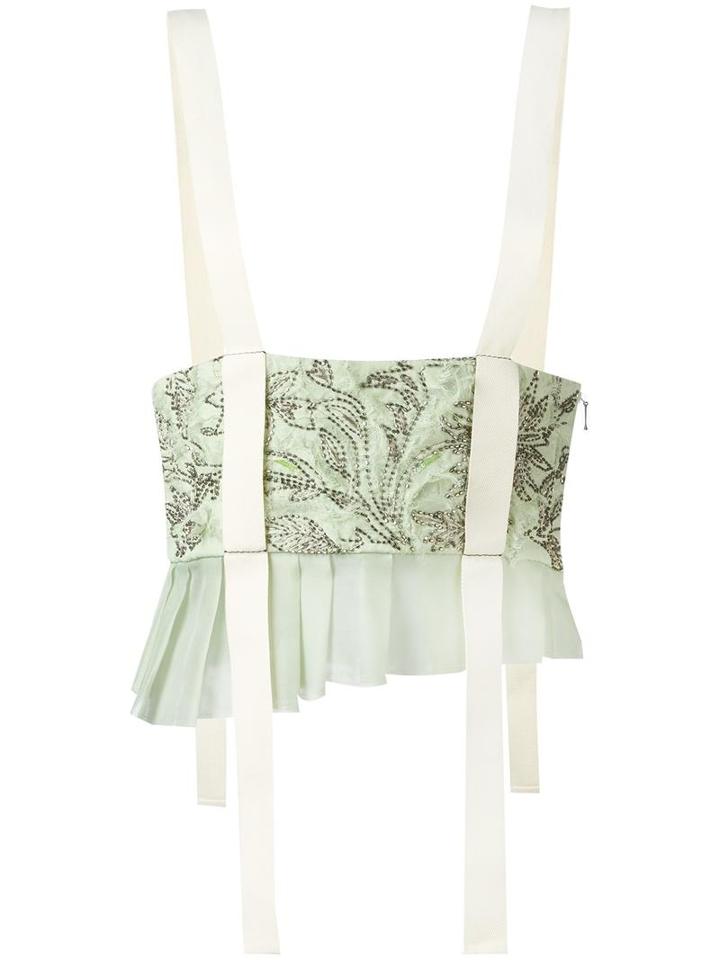 Maison Margiela Loosely Worn Corset Top, Women's, Size: 42, Green, Silk/polyester/pvc/viscose
