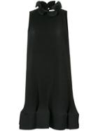 Tibi Pleated Short Sleeveless Dress - Black