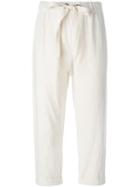 Erika Cavallini Drawstring Cropped Trousers, Women's, Size: 44, White, Cotton/polyamide/spandex/elastane