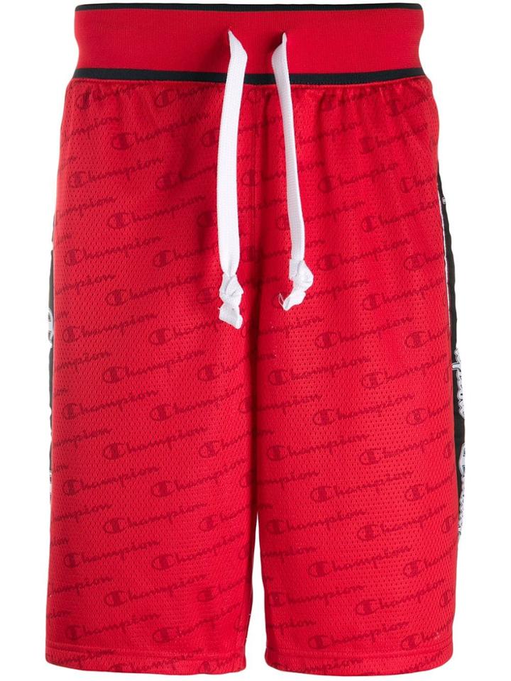 Champion Logo Print Shorts - Red