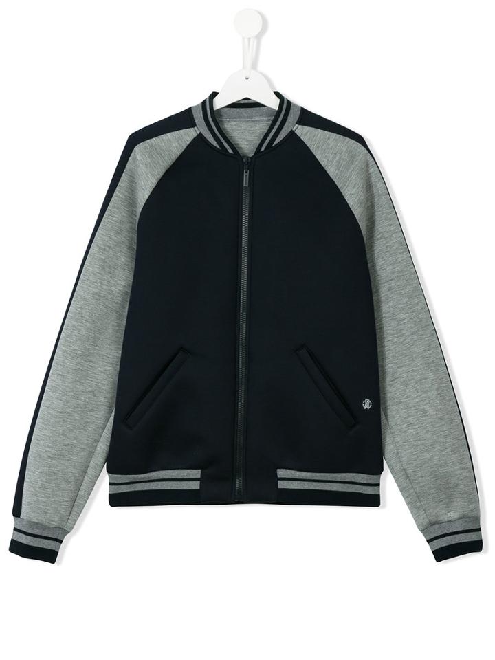 Roberto Cavalli Kids - Teen Zip-up Printed Sweatshirt - Kids - Modal - 14 Yrs, Blue