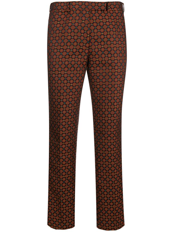 Etro Geometric Jacquard Trousers - Black