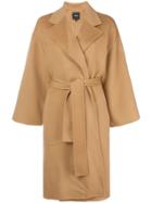 Theory Belted Oversized Coat - Brown