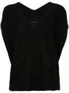 Aula Drop Shoulder Knitted Top - Black