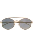 Elie Saab Geometric Frame Sunglasses - Gold