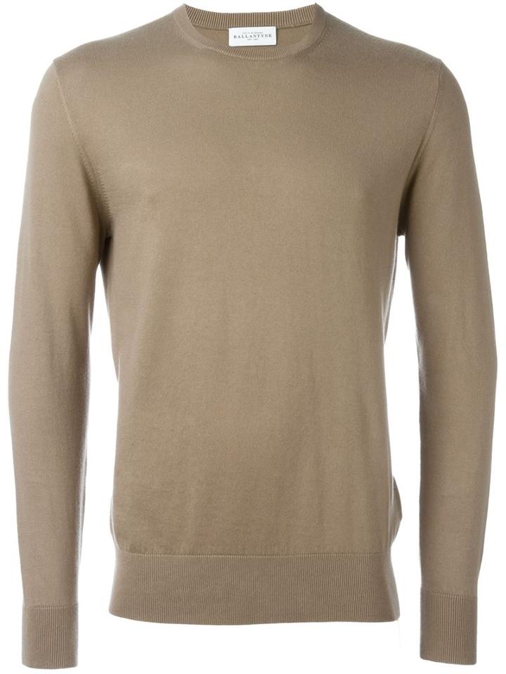 Ballantyne Crew Neck Pullover, Men's, Size: 48, Brown, Cotton