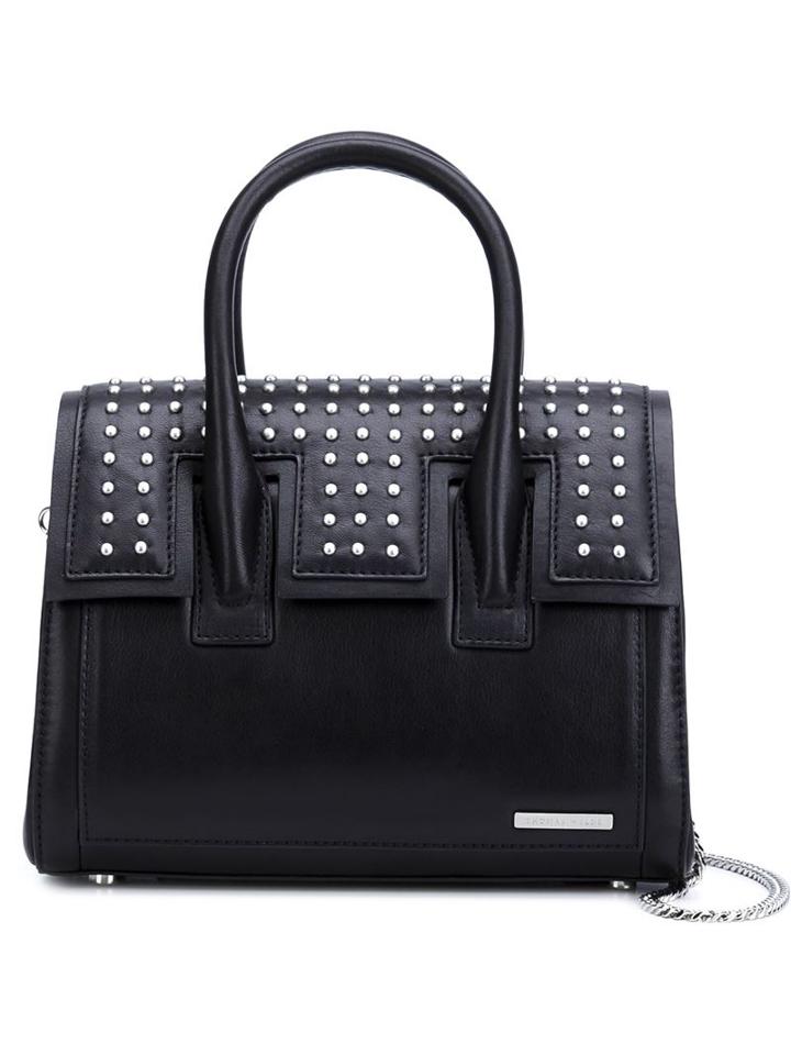 Thomas Wylde - Small Studded Tote - Women - Lamb Skin - One Size, Black, Lamb Skin