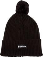 Supreme Ribbed Knit Beanie - Black