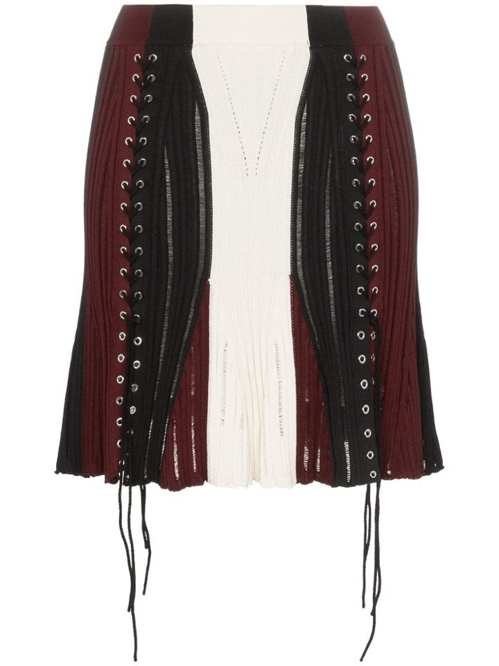 Alexander Mcqueen High Waisted Knitted Mini Skirt - Black