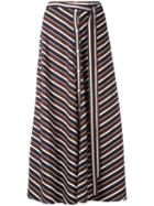 Nina Ricci - Buttoned Midi Skirt - Women - Silk - 40, Brown, Silk