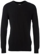 Diesel Crew Neck Sweater, Men's, Size: Xl, Black, Cotton/wool