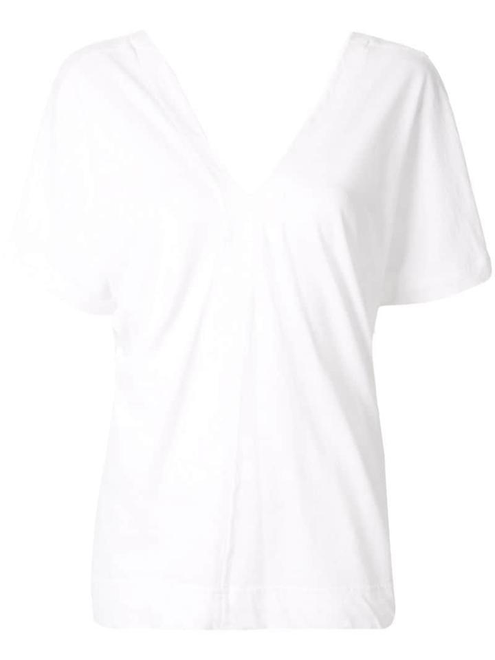 Bassike V Neck Slouch T.shirt - White