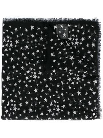 Saint Laurent 'étoiles' Large Printed Scarf, Black, Cashmere/silk