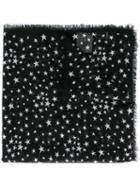 Saint Laurent 'étoiles' Large Printed Scarf, Black, Cashmere/silk
