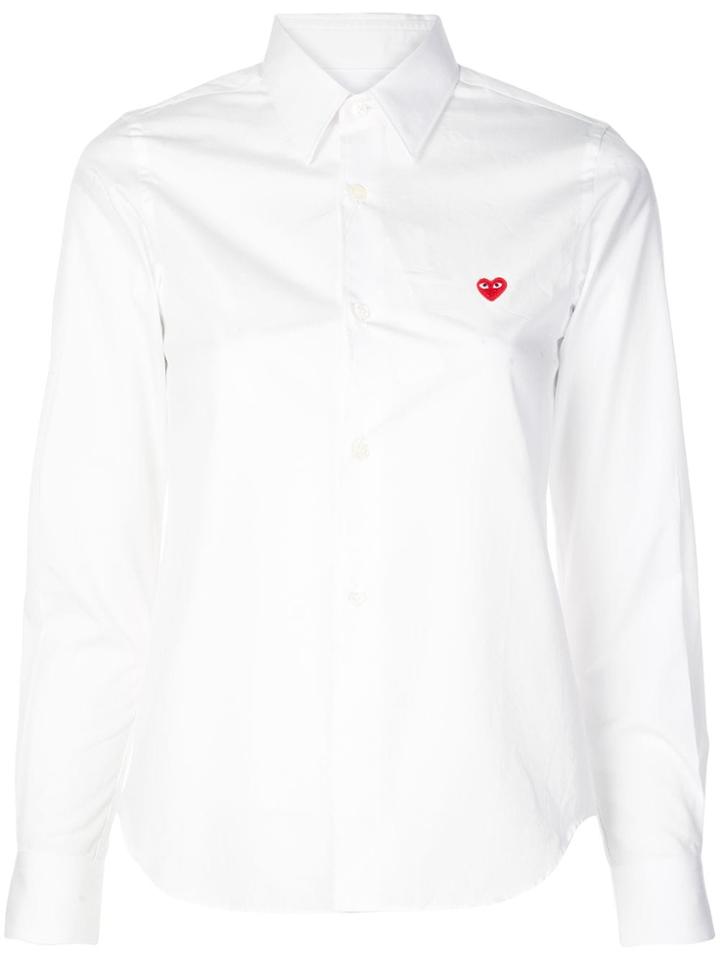 Comme Des Garçons Play Logo Heart Print Shirt - White