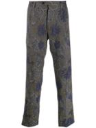 Etro Paisley Embroidered Trousers - Brown