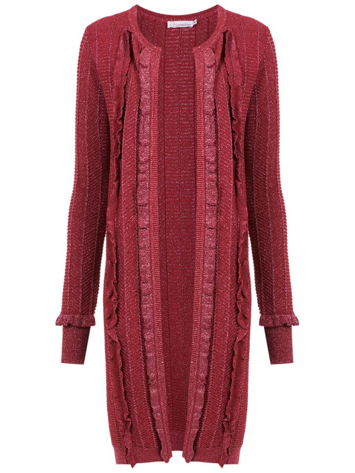 Nk Knit Cardi-coat - Red