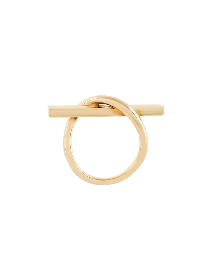 Eshvi Crossed Ring - Metallic