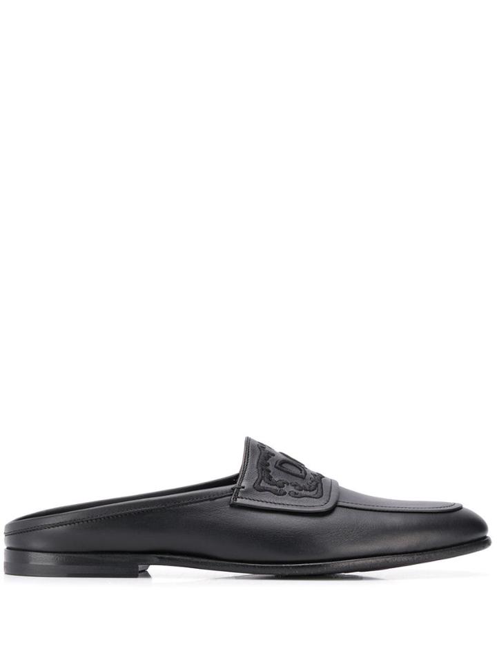 Dolce & Gabbana Leather Slip On Loafers - Black