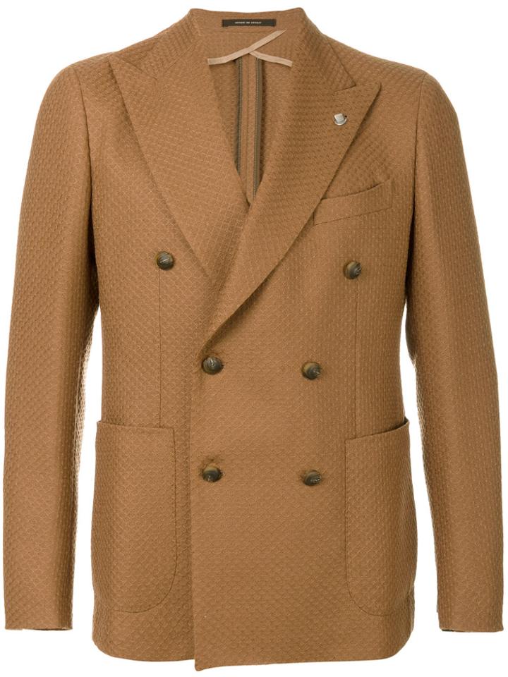 Tagliatore Embroidered Blazer - Brown