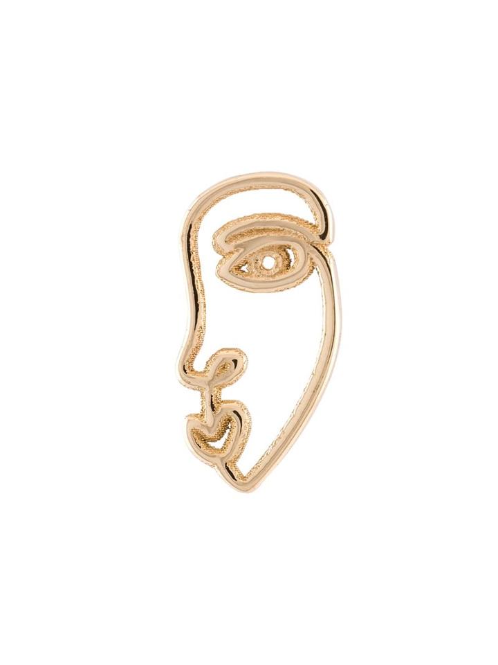 Sarah & Sebastian 'face' Earring, Women's, Metallic