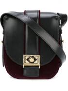 Etro Adjustable Strap Satchel Bag, Women's, Black, Calf Leather/viscose/polyester