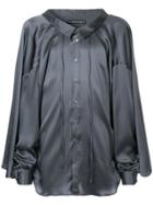 Y / Project Loose Fit Satin Shirt - Grey