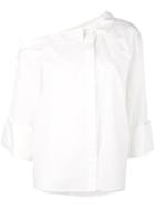 Erika Cavallini - Off Shoulder Shirt - Women - Cotton - M, White, Cotton