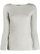 Emporio Armani Geometric Knit Top - Grey
