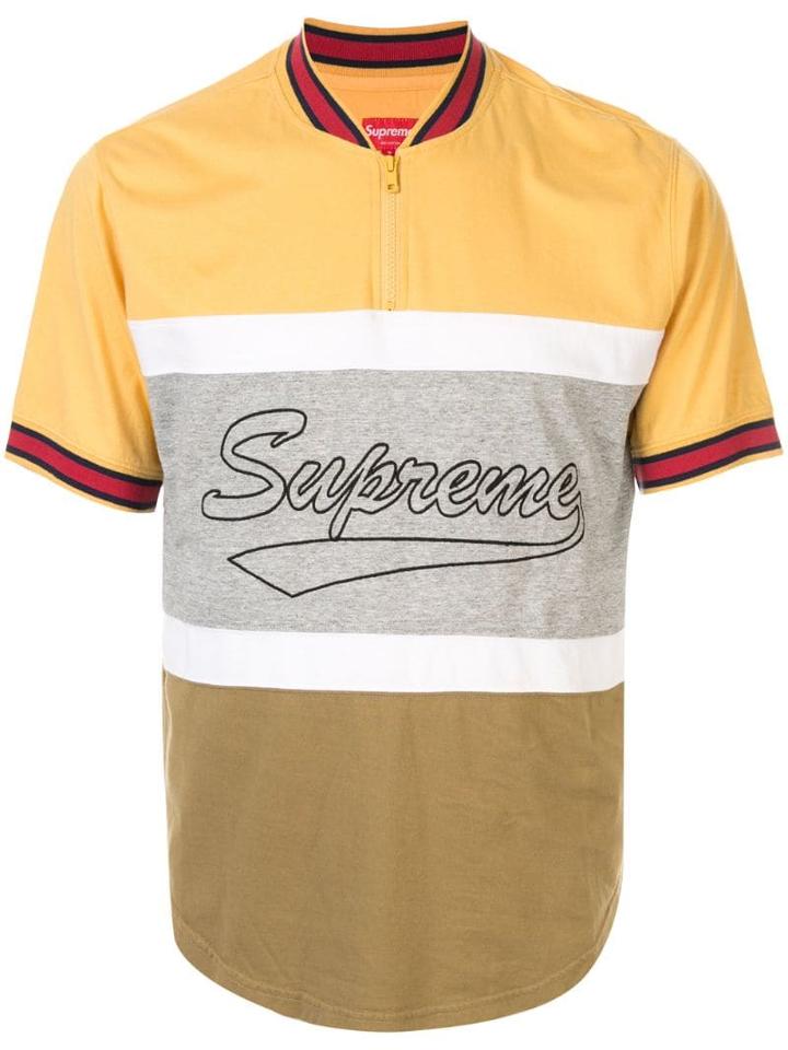 Supreme Half Zip Baseball Top - Yellow