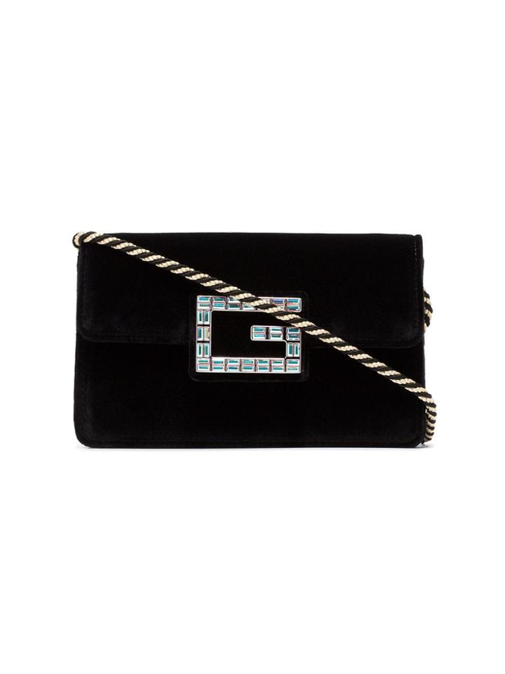 Gucci Broadway Velvet Shoulder Bag - Black