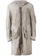 Ziggy Chen Hooded Jacket, Men's, Size: Medium, Nude/neutrals, Cotton/metal/cupro