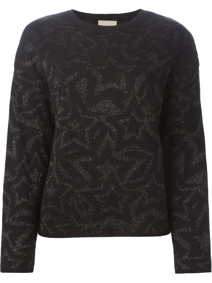 Laneus Intarsia Knit And Glitter Star Sweater