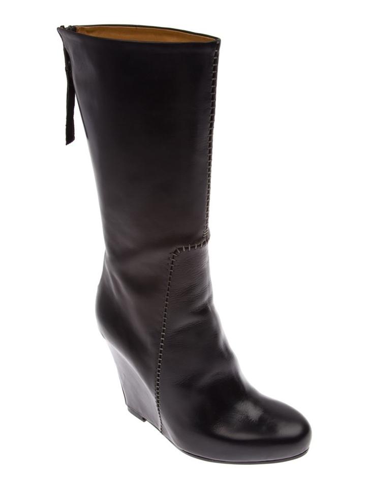Premiata Mid-calf Wedge Boot, Women's, Size: 39, Black, Leather