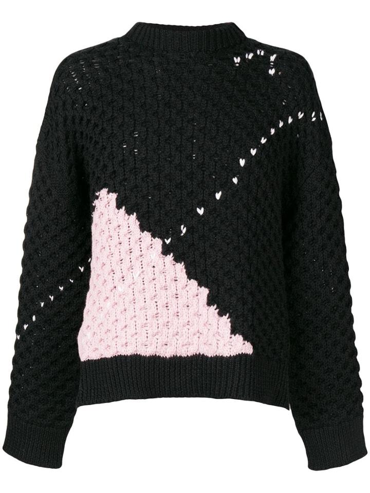 Raf Simons Argyle Chunky Knit Jumper - Black