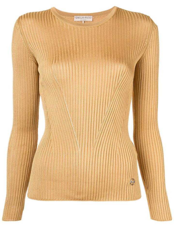 Emilio Pucci Ribbed Sweater - Yellow