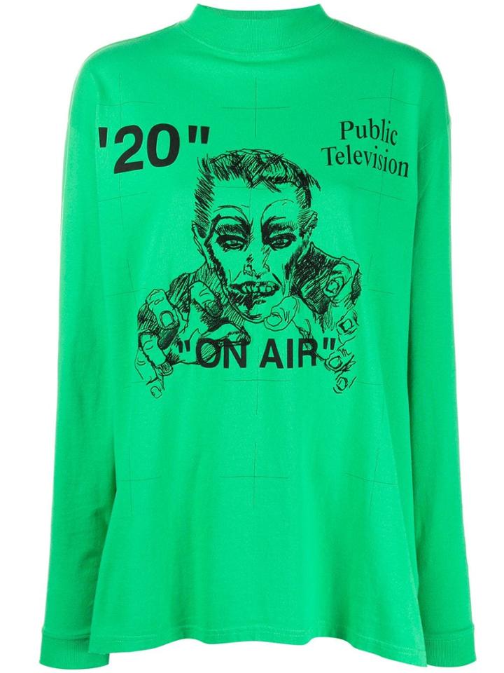 Off-white Public Television Top - Green