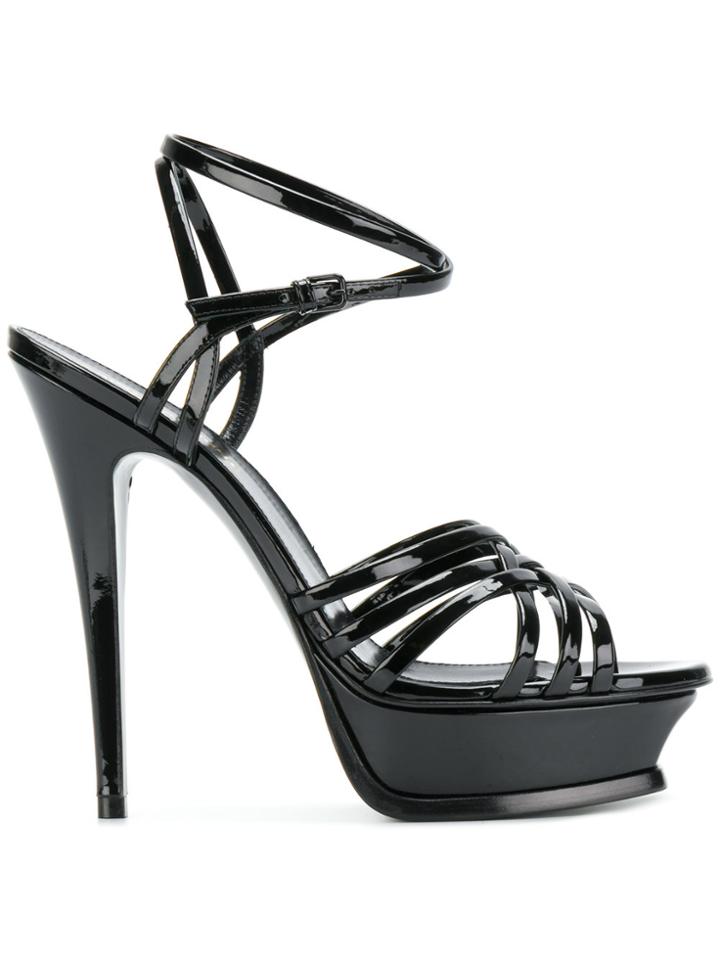 Saint Laurent Tribute 105 Multi-strap Sandals - Black