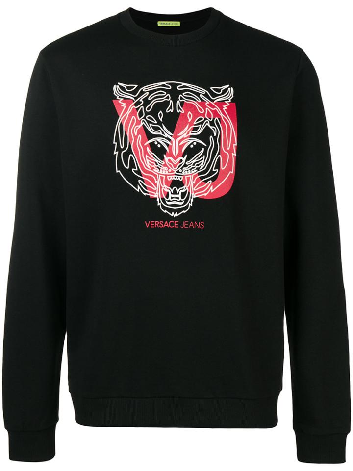 Versace Jeans Graphic Logo Print Sweatshirt - Black