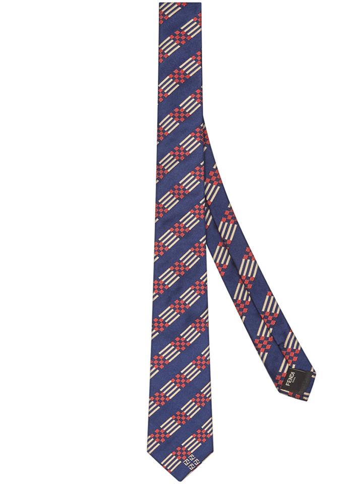 Fendi Printed Tie - Blue
