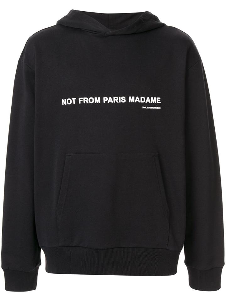 Drôle De Monsieur Nfpm Slogan Jersey Hoody - Black