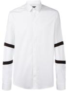 Les Hommes Striped Sleeve Shirt, Men's, Size: 52, White, Cotton/spandex/elastane