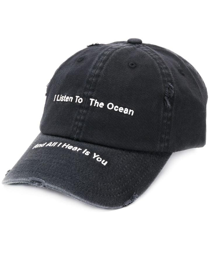 Misbhv Embroidered Slogan Cap - Black
