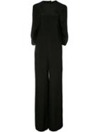 Esteban Cortazar - Wide Leg Cape Jumpsuit - Women - Silk/viscose - 38, Black, Silk/viscose