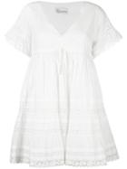Red Valentino Lace Detail V-neck Dress, Women's, Size: 42, White, Cotton