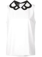 Boutique Moschino Contrasting Collar Top - White