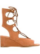 Chloé Foster Wedge Sandals, Women's, Size: 40, Brown, Suede/leather