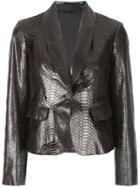 Brunello Cucinelli Snakeskin Effect Blazer - Black